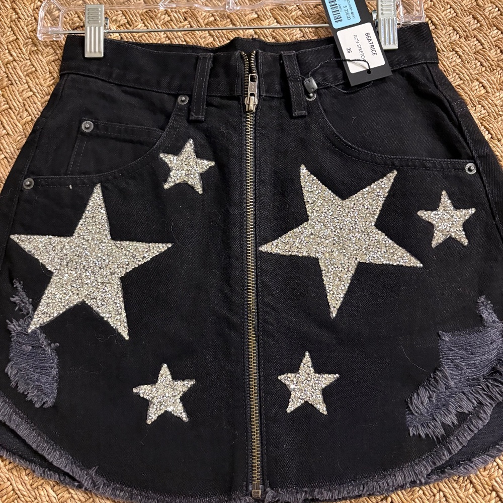 NWT Carmar denim star skirt
